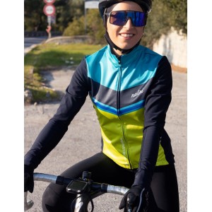 Asfalto Lady Jkt Damen Fahrrad Winterjacke dunkelblau/gelbgrün/türkis (I22-4200)