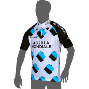 AG2R LA MONDIALE 2014 Kurzarmtrikot (kurzer Reißverschluss) Radsport-Profi-Team
