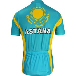 Astana kasachischer Meister 2010 Radsport-Profi-Team-Kurzarmtrikot mit kurzem Reißverschluss